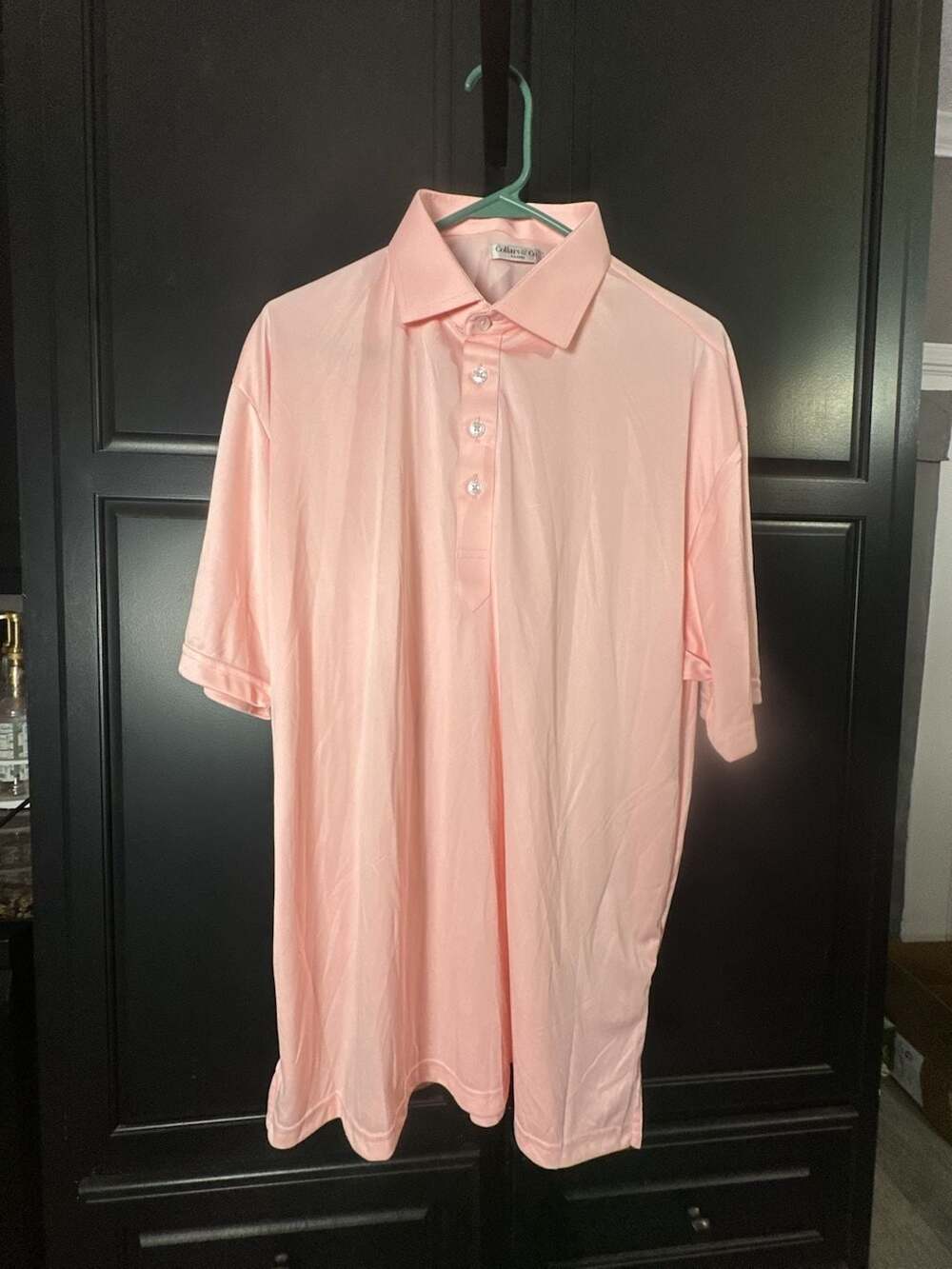 Collars & Co. Mens Pink Polo Dress Shirt Spread Collar Size X-Large#1035
